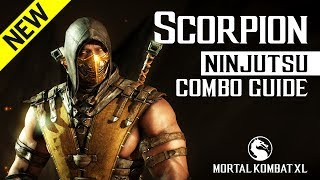 Mortal Kombat X SCORPION Ninjutsu Combo Guide [upl. by Enirehtakyram945]