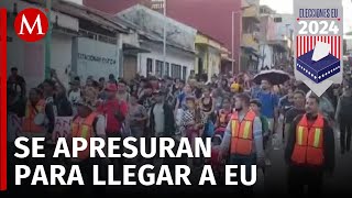 Caravana migrante apresura su paso mientras se celebran las elecciones en EU [upl. by Seleta]