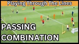 Advanced PASSING combination Drill Through Ball  FootballSoccer Drill U8 U9 U10 U11 Warm Up [upl. by Gennie]