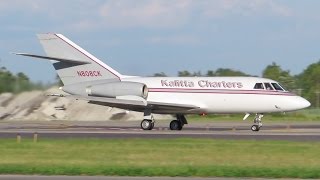 Kalitta Falcon 20 take off Dtw [upl. by Erdnassak]