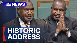 Papua New Guinea PM makes historic address to Parliament  9 News Australia [upl. by Filide]