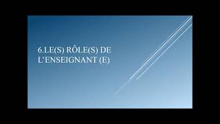 Quels sont les rôles de lenseignant vidéo [upl. by Henghold735]