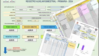 V30 REGISTRO AUXILIAR PRIMARIA CON GENERADOR DE DOCUMENTOS EN PDF FULL AUTOMATIZADO [upl. by Morra]