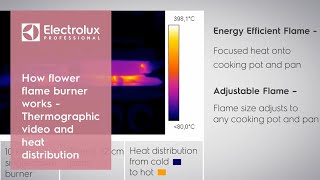 How flower flame burner works  Thermographic video and heat distribution  Electrolux Professional [upl. by Ykcub128]