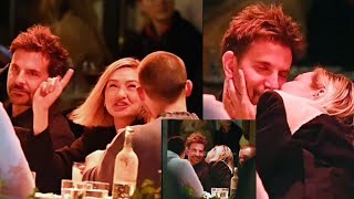 Bradley Cooper and Gigi Hadid get VERY passionate with each other over dinner with friends [upl. by Ycnuahc166]