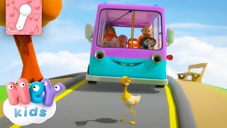 Wheels on the Bus 🎤 KARAOKE  HeyKids Nursery Rhymes [upl. by Naujed]