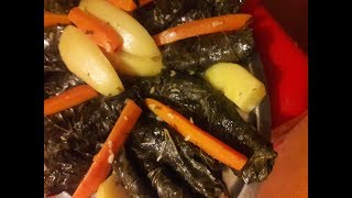 ورق عنب بزيت يبرق دولمه ورق عريش لذيذ شهي vine leaves stuffed with vegetables  vegan tasty [upl. by Fretwell58]