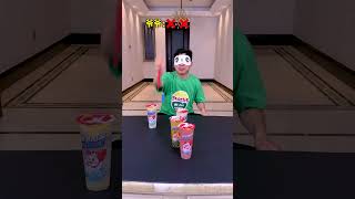 Drinking Milk Tea Challenge No Skills All LuckFunnyfamily Partygames Funny Shorts [upl. by Rafiq]