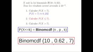 Loi binomiale et calculatrice TI [upl. by Linnell]