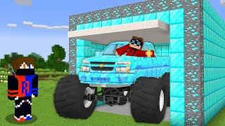 I Built a Garage for the Monster Truck in Minecraft [upl. by Weylin]