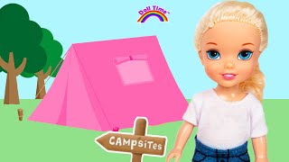 Elsie and her Barbie car  Camping Adventure [upl. by Notlaw]