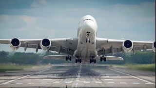 Rare Qantas A380 visit Go around  arrival and take off at London Gatwick [upl. by Atnohs221]