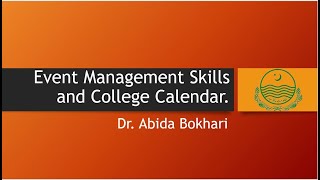 Event Management Skills and College Calendar [upl. by Esiuole149]