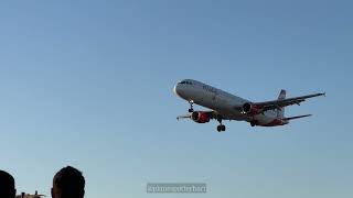 Evening Landing of Air Canada Rouge Airbus A321211 at Toronto Pearson Airport from Fredericton YYZ [upl. by Philis]