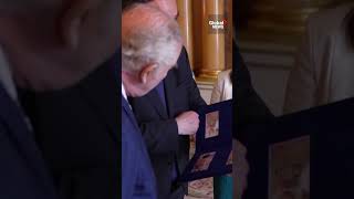 King Charles presented with new banknotes featuring his portrait [upl. by Antonietta]