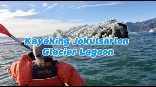 Kayak Tour at Jokulsarlon Glacier Lagoon Iceland [upl. by Eetnwahs797]