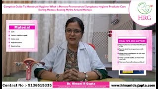 Menstrual Hygiene amp its productsPreMenstrual syndromeMyths around periodsDrHimani R GuptaGynec [upl. by Nera902]