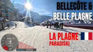 4K Skiing La Plagne  Bellecôte and Belle Plagne From Bergerie Paradiski France GoPro HERO11 [upl. by Lapham]