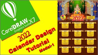 2022 Creative Calendar design tutorial model1 using Corel Draw X7 krdtpdesigns dtpfreelancing [upl. by Eirollam]