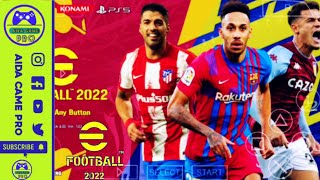 Efootball PES 2022 PPSSPP Android V10 English Commentary Update Latest Transfers amp Real Faces 600MB [upl. by Sirad]