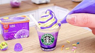 PERFECT Amazing Homemade Miniature Starbucks Purple Frappuccino Recipe  ASMR Cooking Mini Food [upl. by Mcwilliams295]