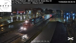 The Depot Restaurant LIVE Railcam  Green Bay WI [upl. by Cirdec254]