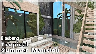 BLOXBURG Tropical Summer Mansion Speedbuild interior  full tour Roblox House Build [upl. by Luke]