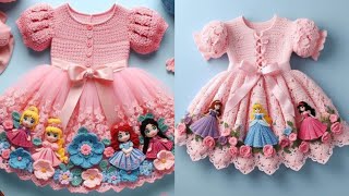 TOP 50 NEW AND PROFITABLE CROCHET EMBROIDERY HANDMADE BABY GIRLS FROCK FREE PATTERN DIY [upl. by Edaw]