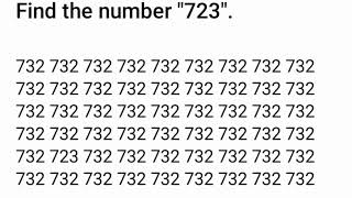 Find the number quot723quot within 1 minute [upl. by Nylidam]