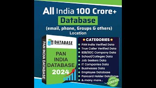 All India Latest Database PAN INDIA DATABASE [upl. by Naanac]