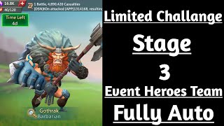 Lords mobile Barbarian stage 3 fully autoBarbaric journey stage 3Barbarian Challange Stage 3 Auto [upl. by Arissa]