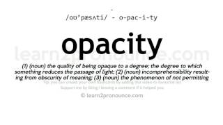 Pronunciation of Opacity  Definition of Opacity [upl. by Nicolai]