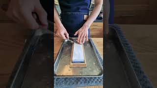 Chef Knife Sharpening With a Whetstone shorts [upl. by Roze]