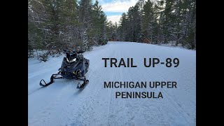 Snowmobiling down Trail UP89 H58 [upl. by Enyaht]