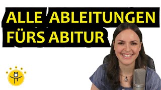 Mathe ABI Zusammenfassung ABLEITUNGEN – Alle Ableitungsregeln Abitur [upl. by Noyrb]