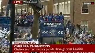 Chelsea FC Champions League Victory Parade 2012  Players Sing to the Fans [upl. by Ahsratan]