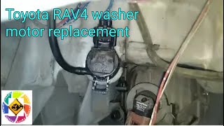 Toyota RAV 4 windshield washer motor replacement  замена моторчика омывателя [upl. by Innor]