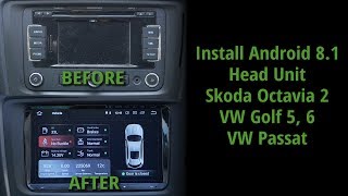 Install Android 81 Head unit in Skoda Octavia 2 VW Golf VW Passat [upl. by Gregrory]