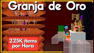 Minecraft Granja de Oro y Experiencia 225K ítems por Hora  gold farm DashPum4  118  1192 [upl. by Nolad]