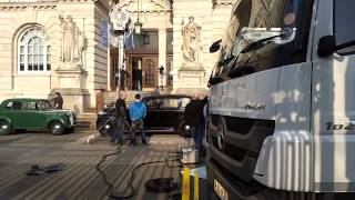 Foyles War being filmed at the Pier Head Liverpool  09th March 2014 [upl. by Dnanidref]