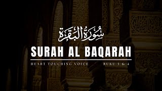 Surah Al Baqarah سورة البقره  BEAUTIFUL amp HEART TOUCHING RECITATION  RUKU 3 amp 4  QURAN VIDZ [upl. by Nauqat]