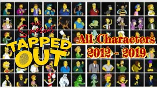 The Simpsons Tapped Out 454 All Character Collections List 2012  May 2019 [upl. by Gyatt]