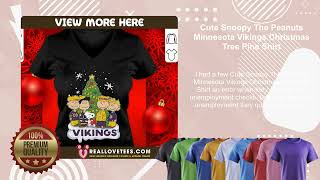 Cute Snoopy The Peanuts Minnesota Vikings Christmas Tree Pine Shirt [upl. by Anirba709]