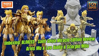 Unboxing BLOKEES  Saint Seiya Miracle Edition Review Aries Mu amp Leo Aiolia amp Scorpio Milo [upl. by Xuagram13]