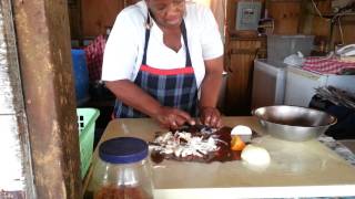 Making conch salad in Bahamas Freeport [upl. by Iroj]