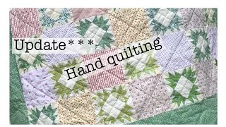 Hand quilting update  kings cross quilt block [upl. by Hannie783]