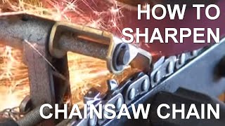 Sharpen chainsaw for Peterson dedicated wide slabber sawmill [upl. by Eeniffar]