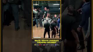 São Paulo mayoral debate turns violent as candidate attacks opponent with chair  WION Shorts [upl. by Jose923]