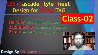 HTML with CSS Class 2 Sir Masood  img tag  div tag  inline css  css in HTML padding  Margin [upl. by Niamrahc]