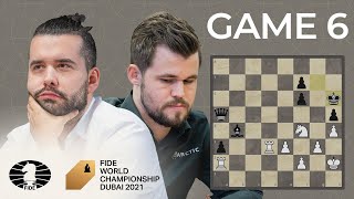 FIDE World Chess Championship Game 6  Carlsen vs Nepo [upl. by Galliett]